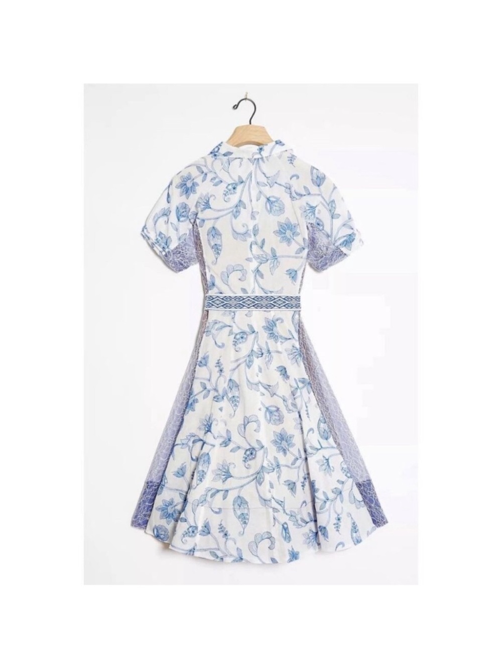 Anthropologie Bequile Byron Lars midi dress floral blue white size 0 - Picture 3 of 11